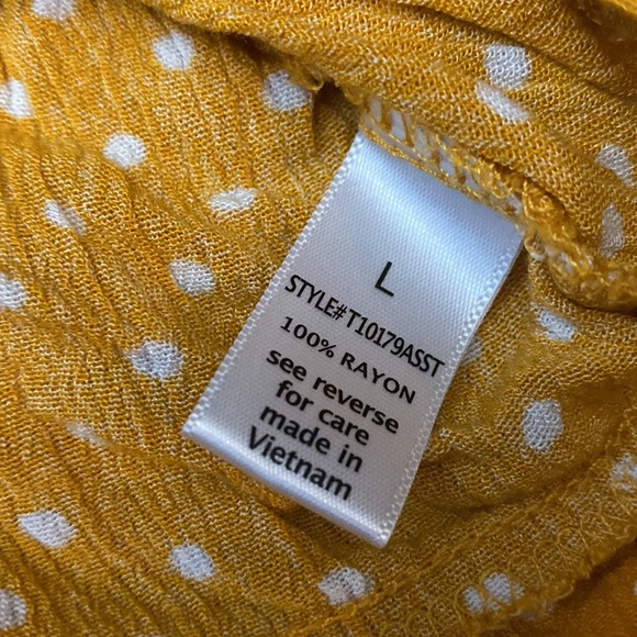 Papaya PolkaDot crop top Sz L - Picture 7 of 7